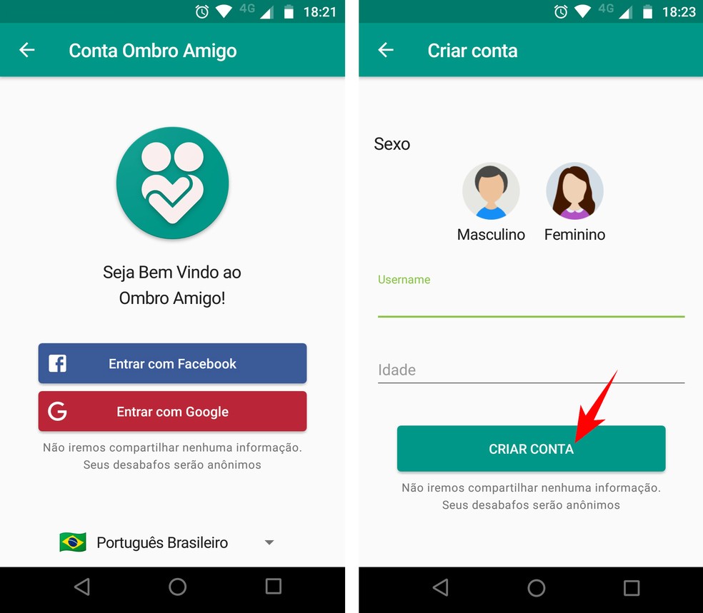 Como usar o Ombro Amigo, aplicativo de conselhos e desabafos anônimos