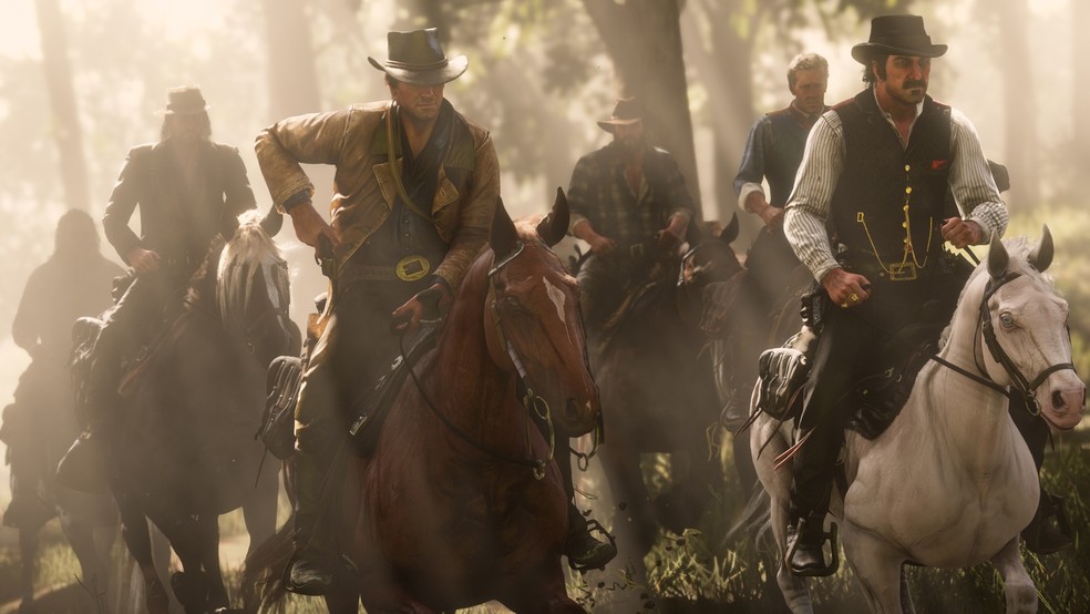 Red Dead Redemption 2 se passa em 1899 e conta a história de Arthur Morgan, um cowboy fora da lei que precisa lidar com decadência do Velho-Oeste — Foto: Reprodução/Rockstar Games