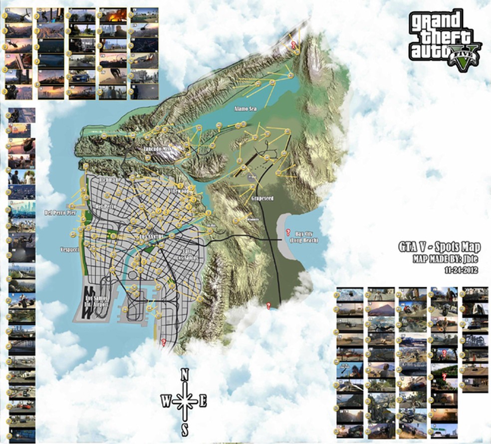 Fãs transformam mapa de GTA V em versão Google Maps
