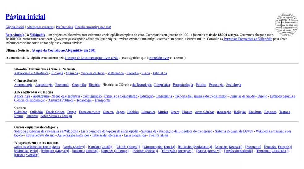  Reprodução/Wayback Machine