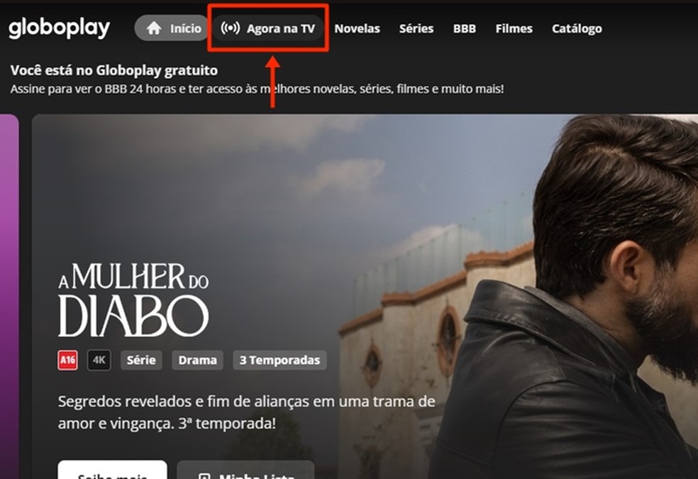 Público precisa acessar o Globoplay e entrar na seção "Agora na TV" para poder assistir a São Paulo x Cobresal ao vivo e online — Foto: Reprodução/Gabriela Andrade