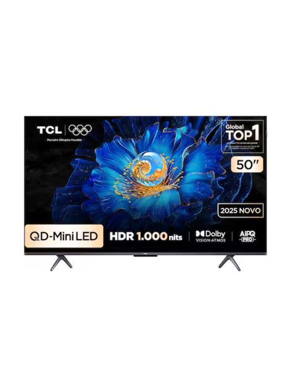 Smart TV TCL 50" 4K QD-Mini Led 50C6KS 60Hz com Sistema Operacional Google TV