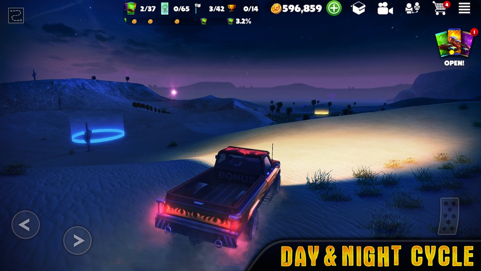 Vague pelo vasto mundo aberto de OTR e explore todo o mapa off-road do jogo — Foto: Reprodução/Google Play Store