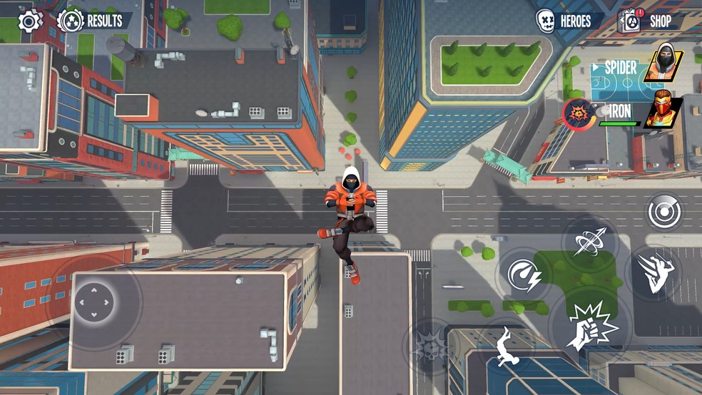 Salve a cidade em Spider Fighter 3: Action Game — Foto: Reprodução/Google Play Store