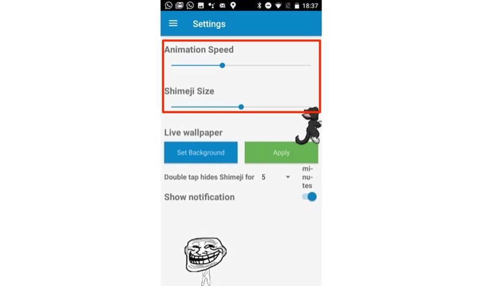 Shimeji app como colocar personagens de anime na tela do celular