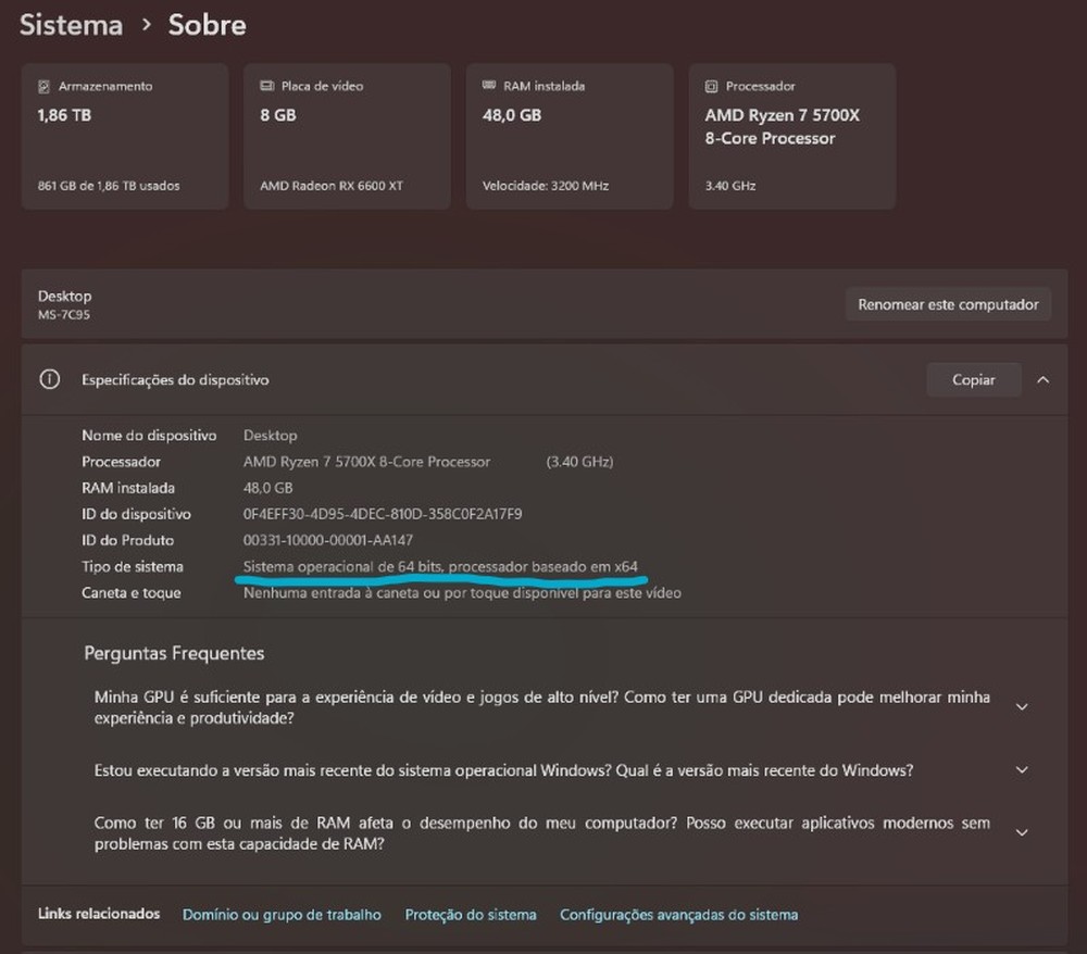 Quantos bits tem meu PC? Veja como descobrir a versão do seu sistema