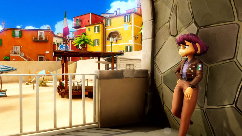 On Your Tail é um jogo relaxante na cidade praiana de Borgo Marina que também tem segredos para serem descobertos — Foto: Reprodução/Steam