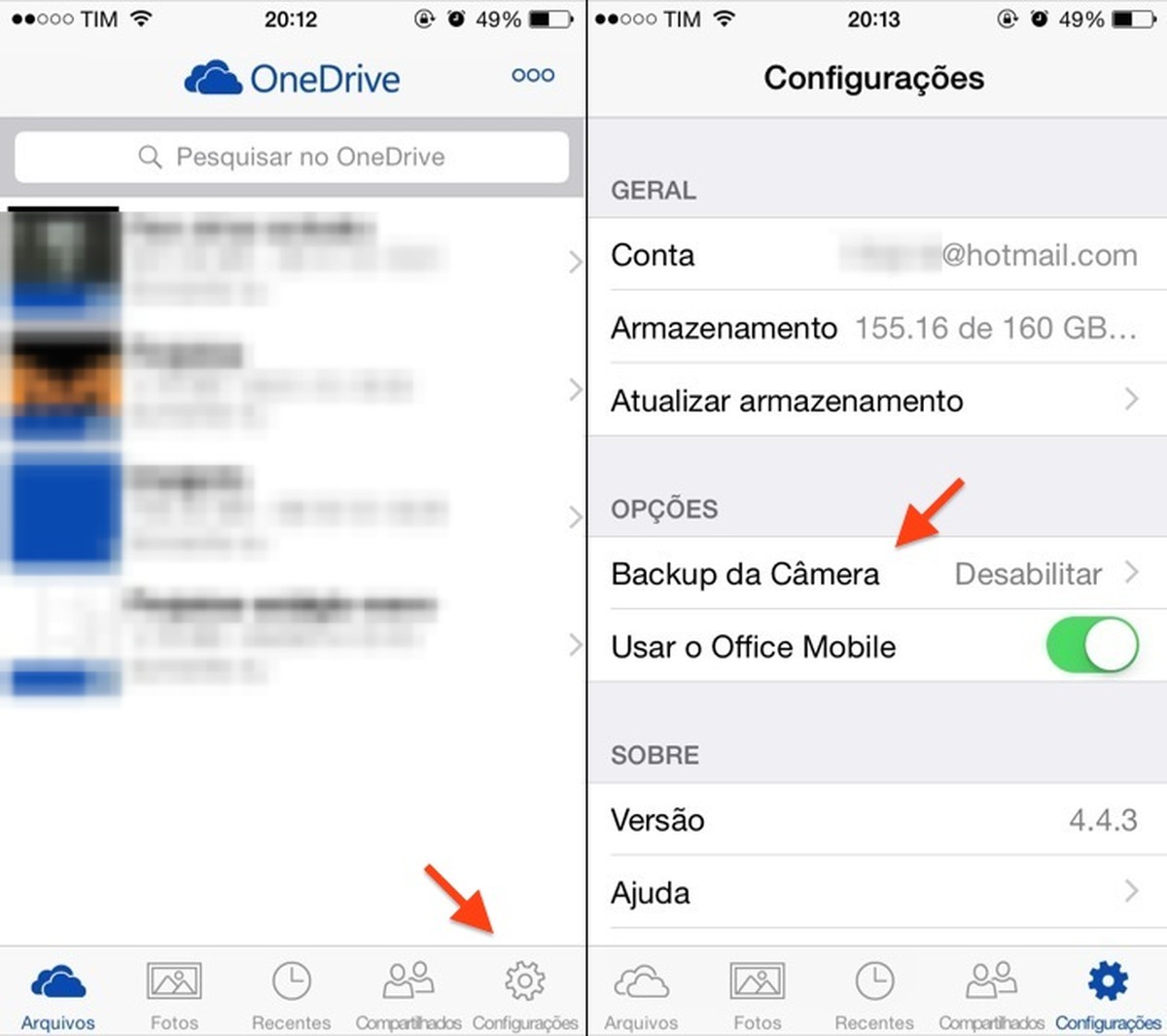 Veja como ativar o backup da câmera no OneDrive para iOS