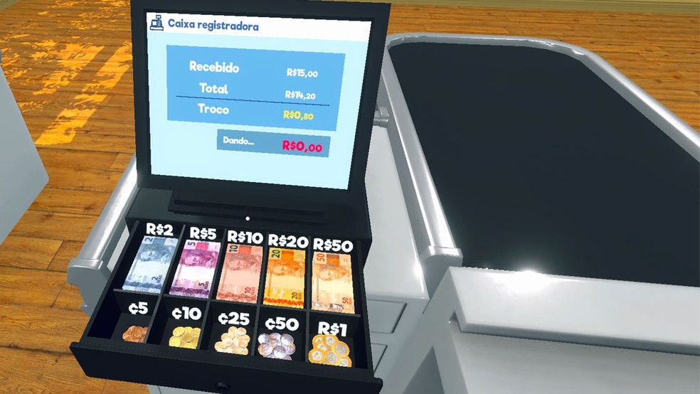 Existem mods em Supermarket Simulator até para dinheiro brasileiro — Foto: Reprodução/Nexus Mods, DefaltBR