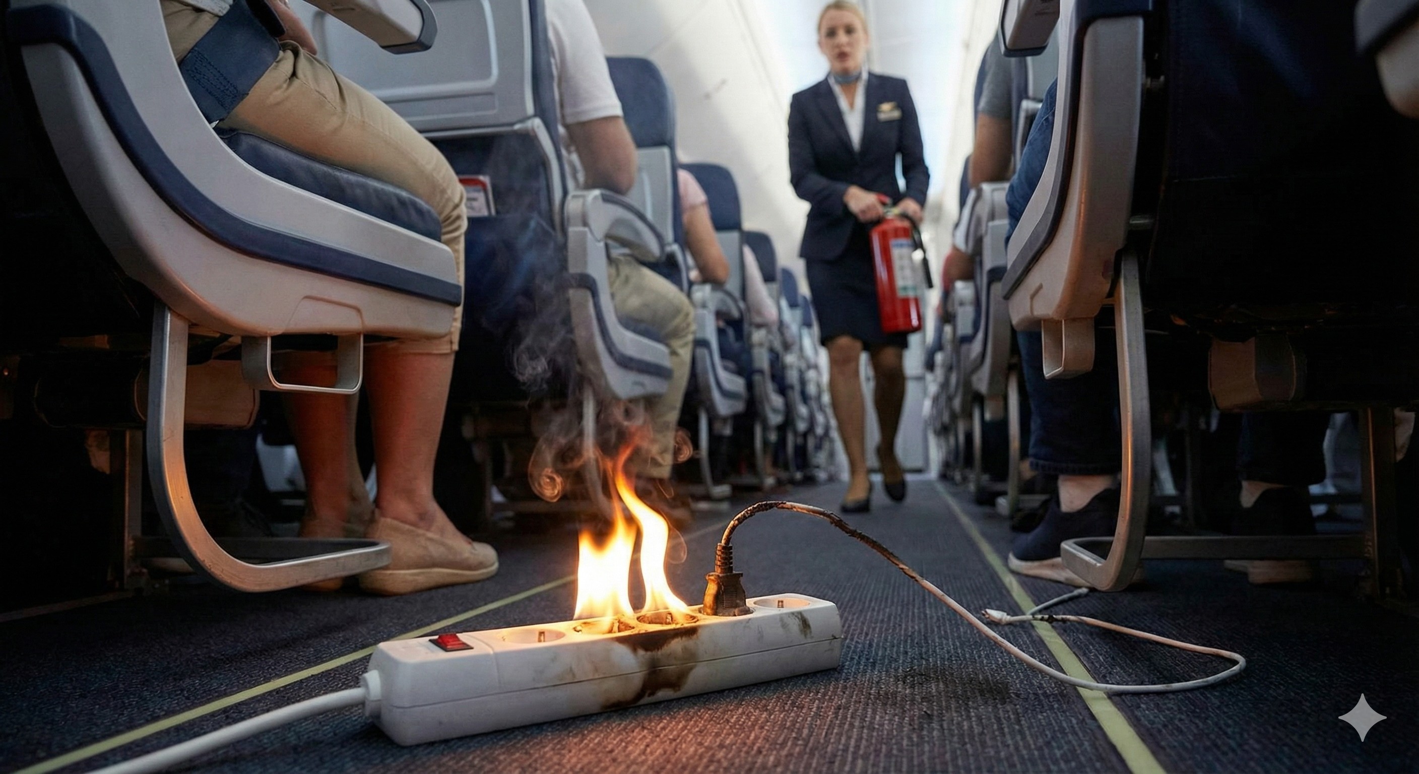 Pode usar extensão na tomada do avião? Veja perigos e fique seguro