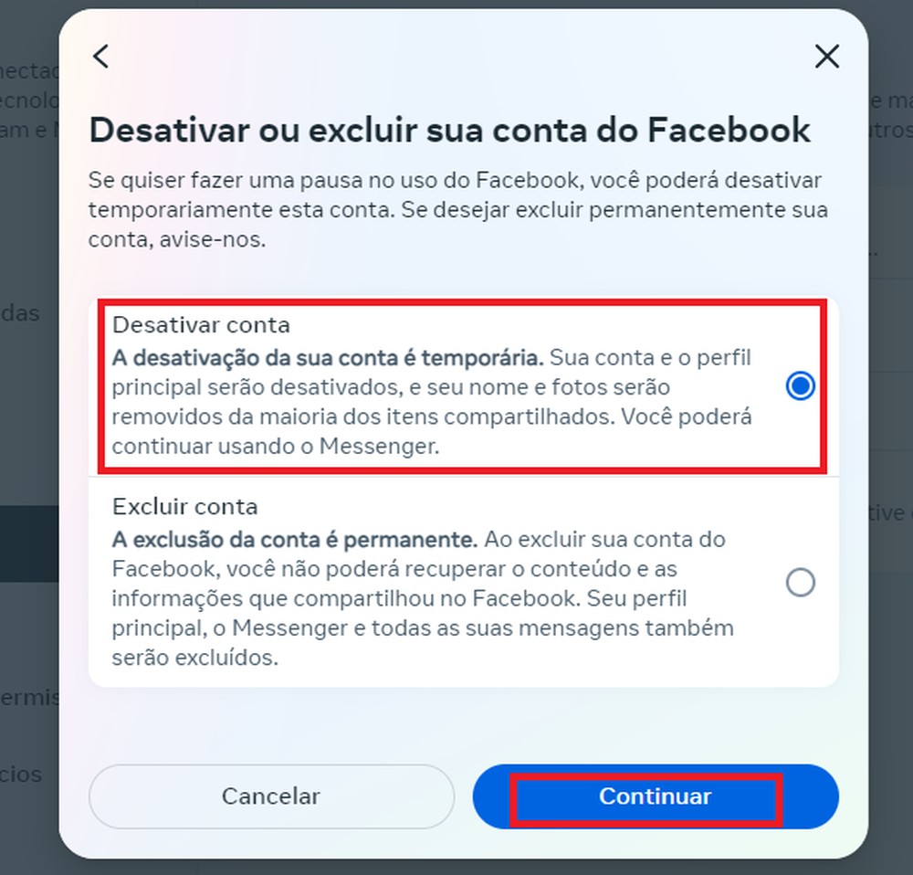 Como desativar o Facebook temporariamente pelo celular e pelo PC