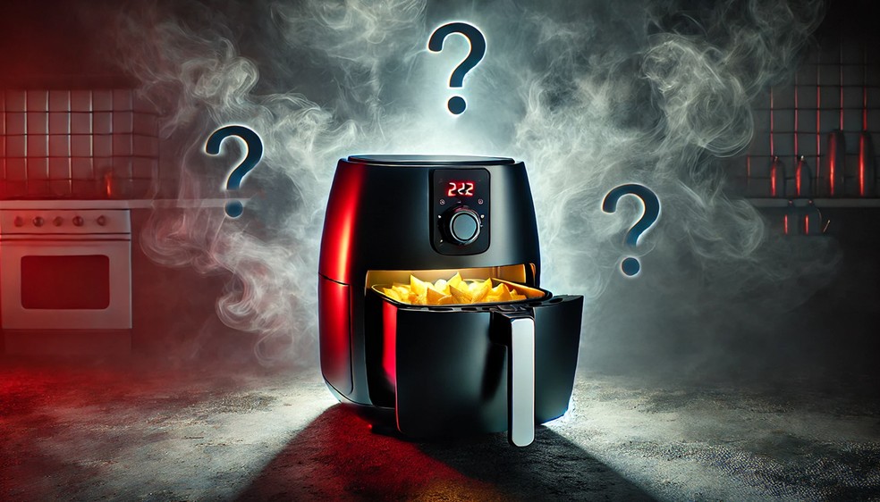 Air Fryer é cancerígena? Entenda se a fritadeira de ar apresenta perigos no momento de preparar refeições — Foto: Arte/TechTudo