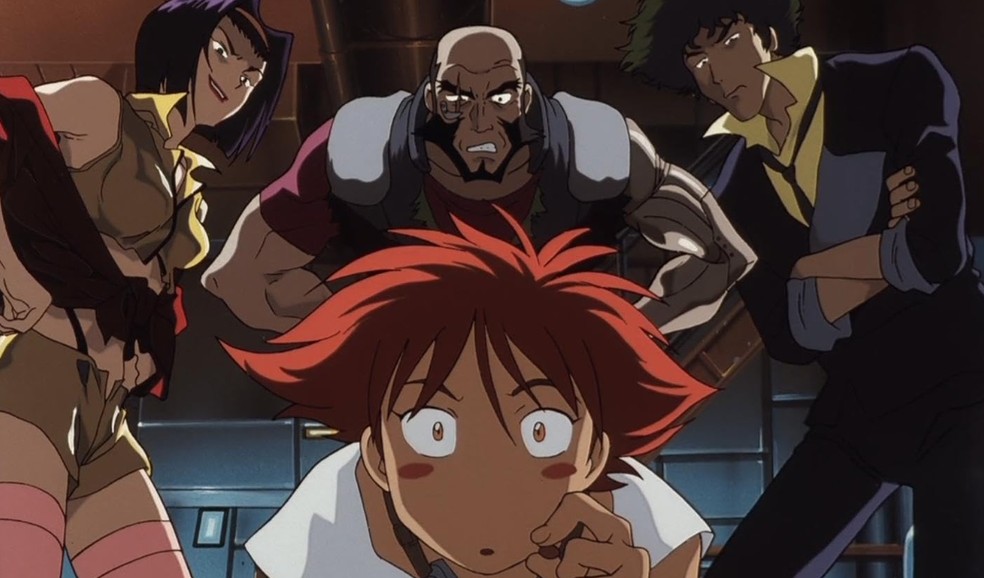 Faye Valentine, Jet Black, Edward Wong e  Spike Spiegel em Cowboy Bebop (1998) — Foto: Divulgação/IMDb