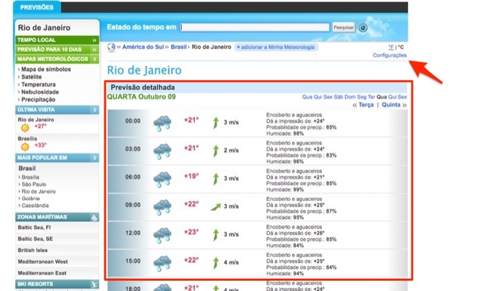 Foreca: como saber a previsão do tempo pelo site