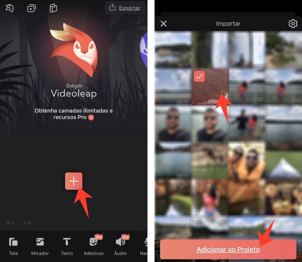 Enlight Videoleap como colocar player do Spotify em vídeos com