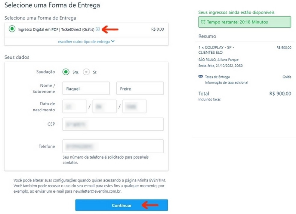 Como comprar ingresso no site Eventim?