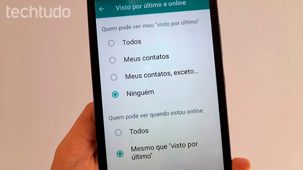 Atualização do WhatsApp permite ocultar dos contatos quando usuário está conectado ao app — Foto: TechTudo/Flávia Fernandes