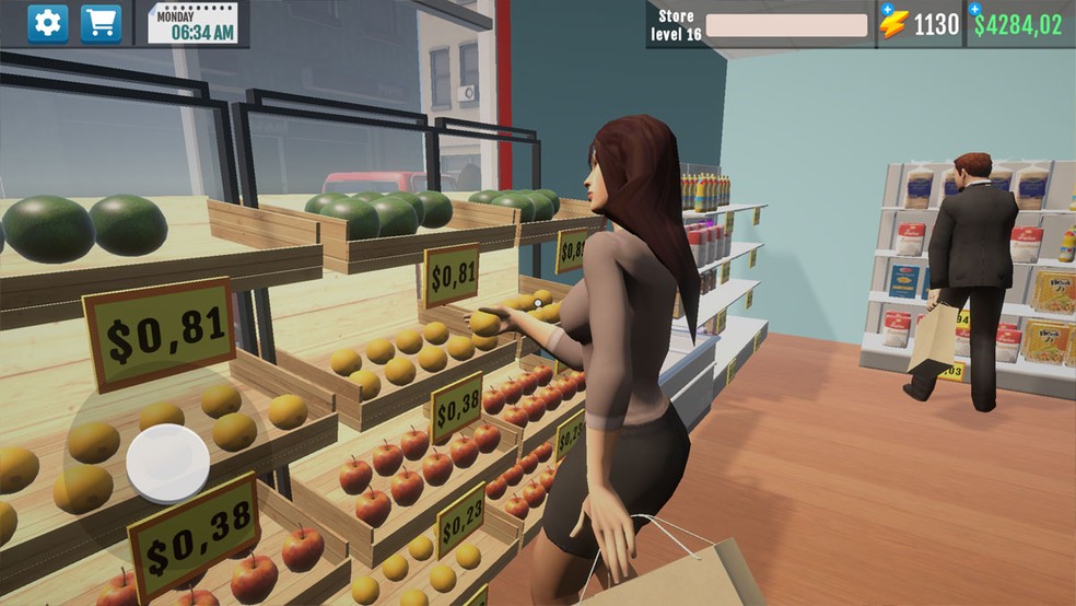Supermarket Manager Simulator é um bom simulador para Android próximo do original — Foto: Reprodução/Google Play Store