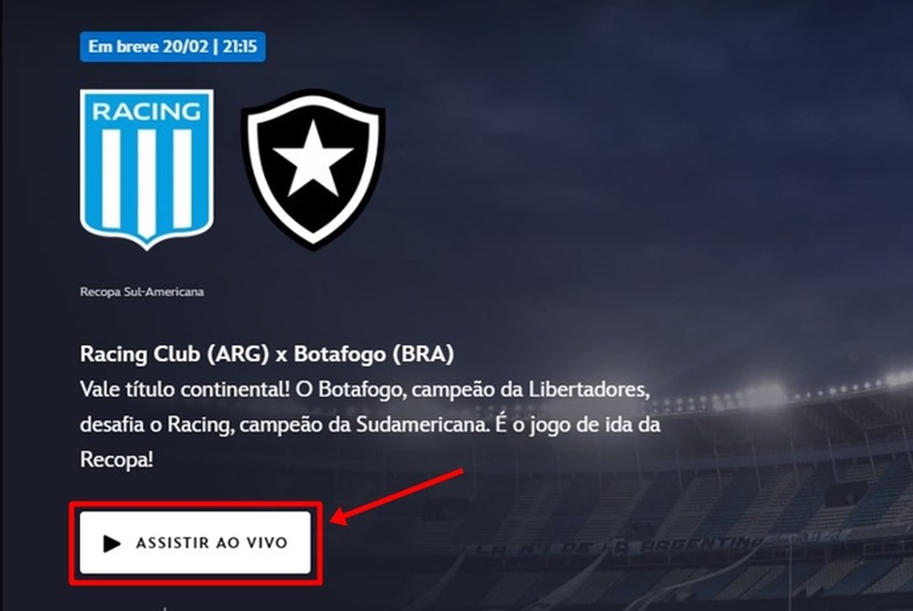 Racing x Botafogo ao vivo: onde assistir à Recopa Sul-Americana 2025