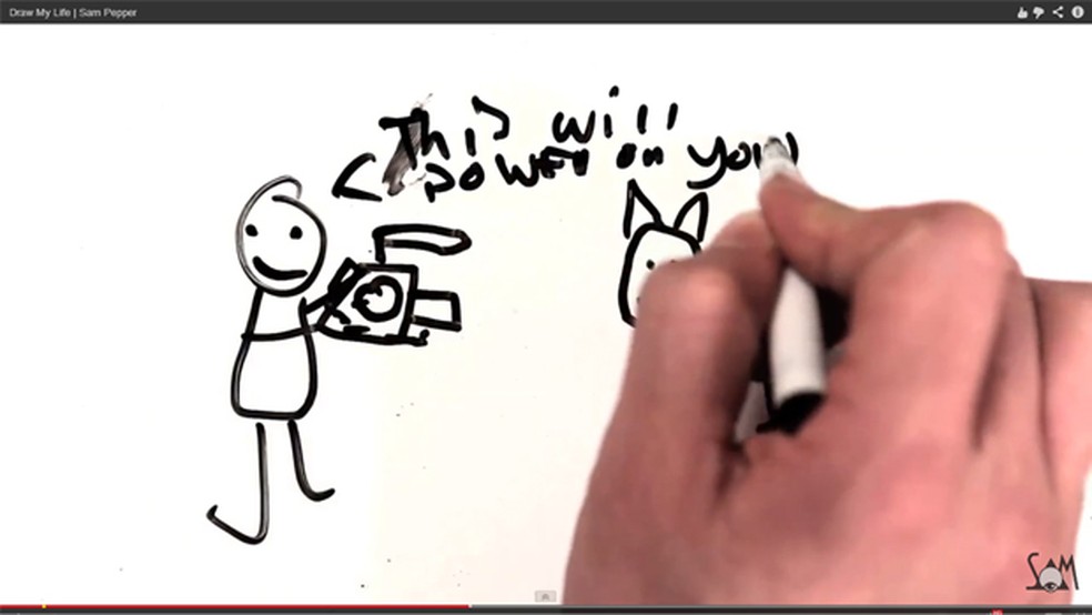 Frame do video de Sam Pepper, o primeiro 'Draw my life' (Foto: Reprodução) — Foto: TechTudo