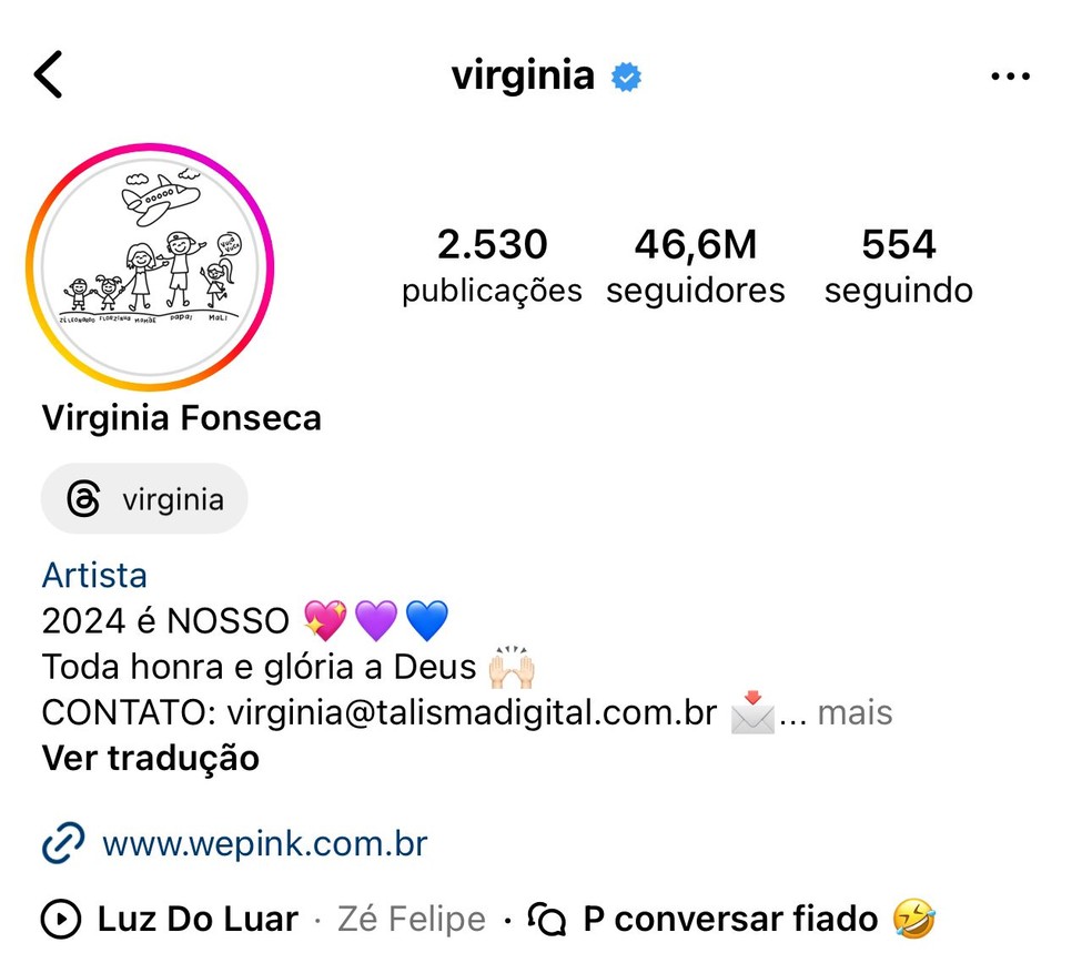 Virgínia Fonseca está em nono lugar, com 46,6 milhões de seguidores — Foto: Reprodução/Instagram