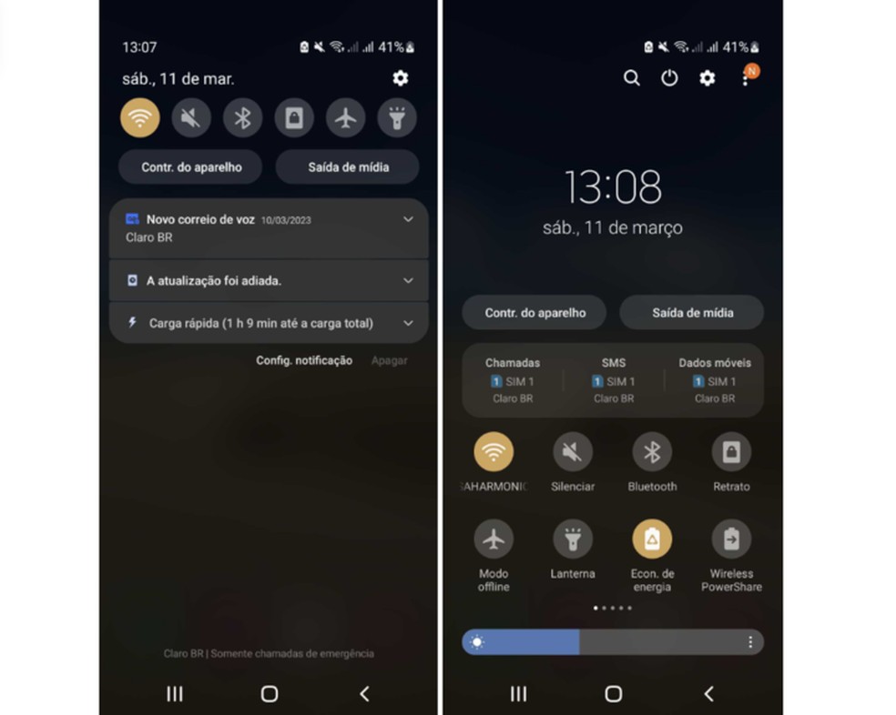 Desative o acesso de controle das configurações rápidas no Android — Foto: Reprodução/Brígida Nogueira