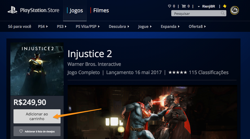 Como fazer download do game Injustice 2 no PS4 e Xbox One