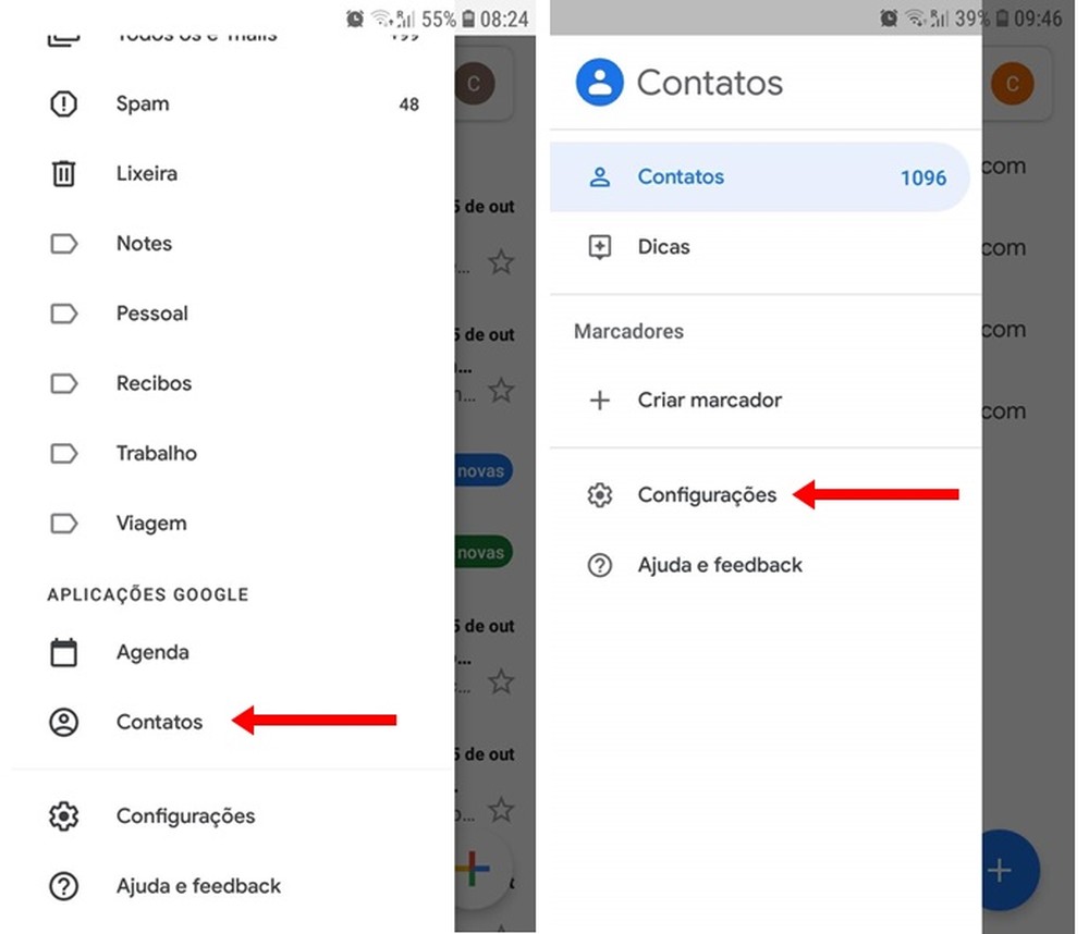 Como restaurar ou apagar contatos do Gmail no celular Android