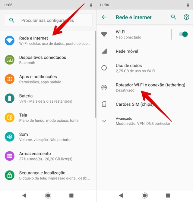 Como rotear internet para outro celular ou notebook e compartilhar conexão