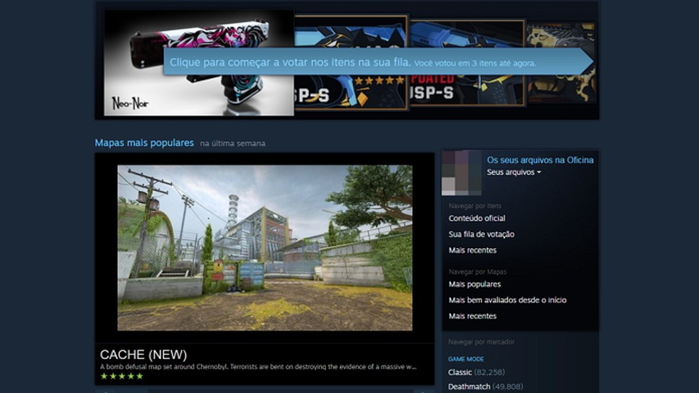 Nova Cache no CS:GO: como baixar mapa na Steam Workshop e jogar