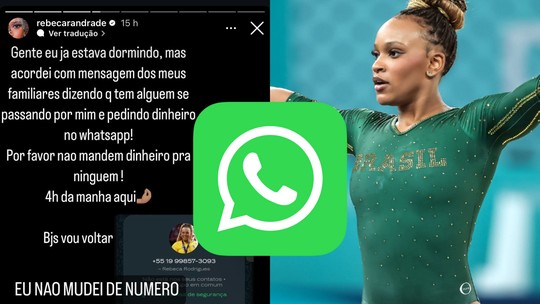 Rebeca Andrade é alvo de golpe no WhatsApp após medalha; saiba evitar Rebeca Andrade é alvo de golpe no WhatsApp após medalha; saiba evitar