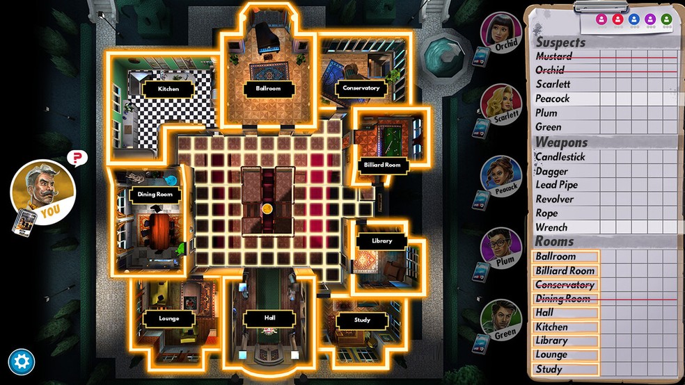 Clue, também conhecido como Cluedo ou Detetive, te leva para dentro da Mansão para resolver o caso — Foto: Divulgação/Steam