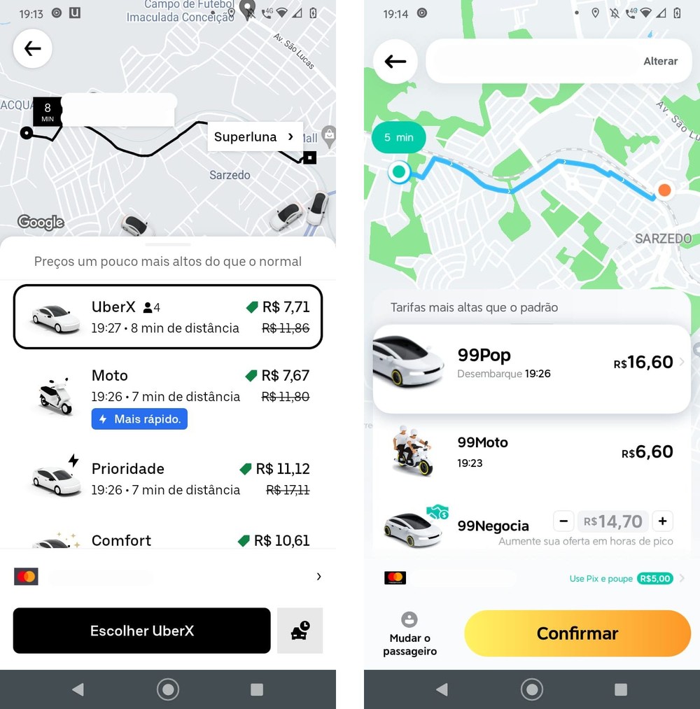 Uber ou 99: qual é o melhor? Compare preço, descontos e funções dos apps