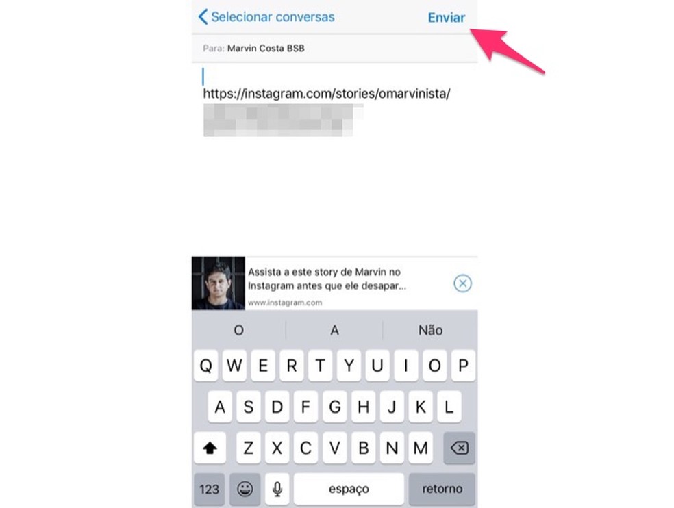 Instagram Stories: como compartilhar link da publicação no WhatsApp