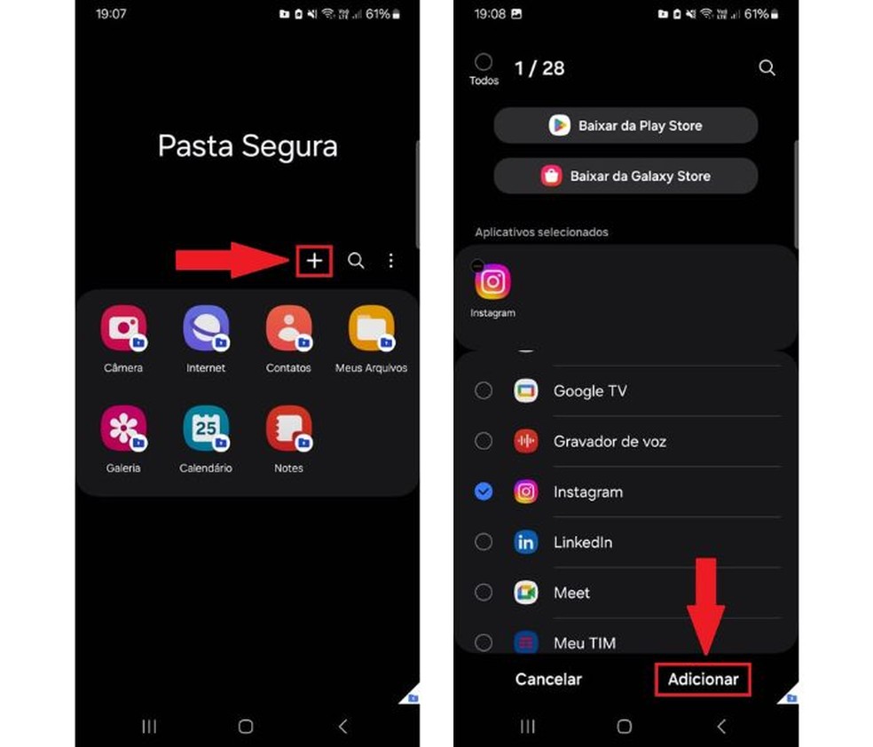 Duplique apps com a Pasta Segura — Foto: Reprodução/Diego Cataldo