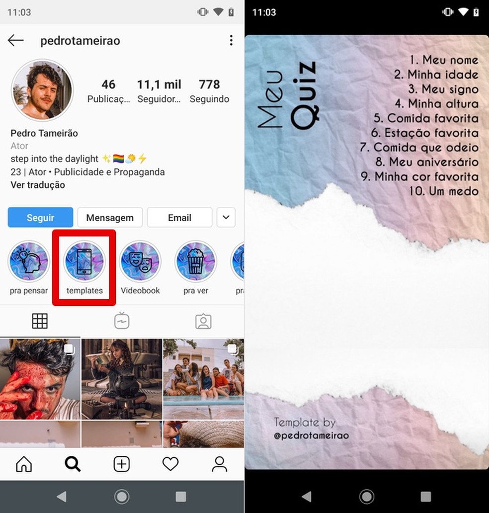 Templates Instagram  Perguntas e respostas brincadeira, Jogo