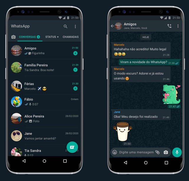 Como ativar o modo noturno (escuro) no WhatsApp — Android e iPhone