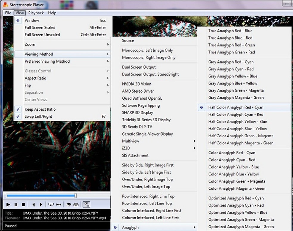 Ajuste a cor neste menu do KM Player (Foto: Reprodução / absoluteverdict.) — Foto: TechTudo