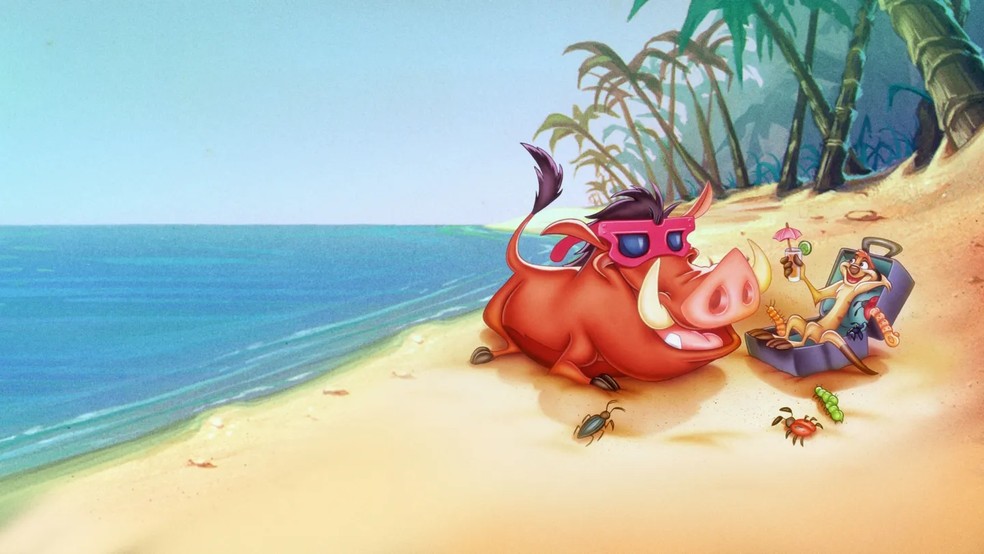 Os icônicos personagens Timão e Pumba em sua série própria — Foto: Divulgação/Disney+