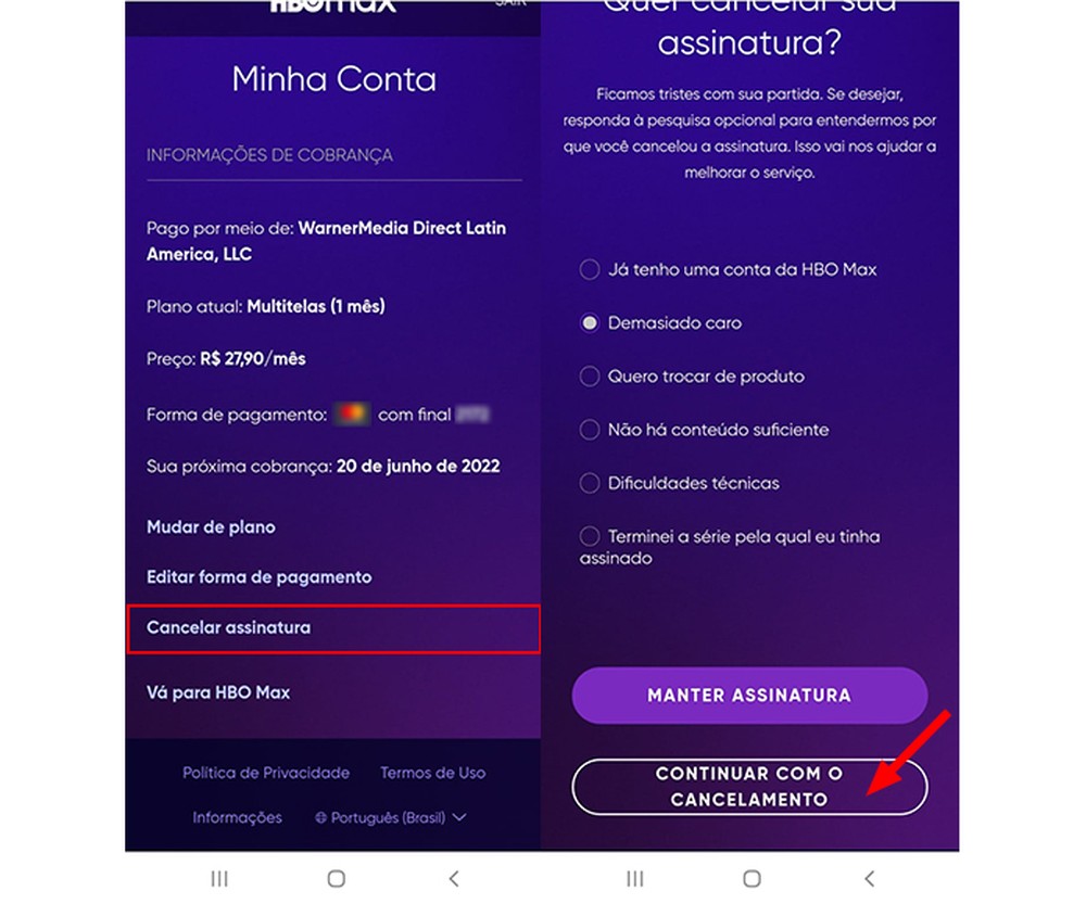 Como cancelar a assinatura do HBO Max pelo celular e computador