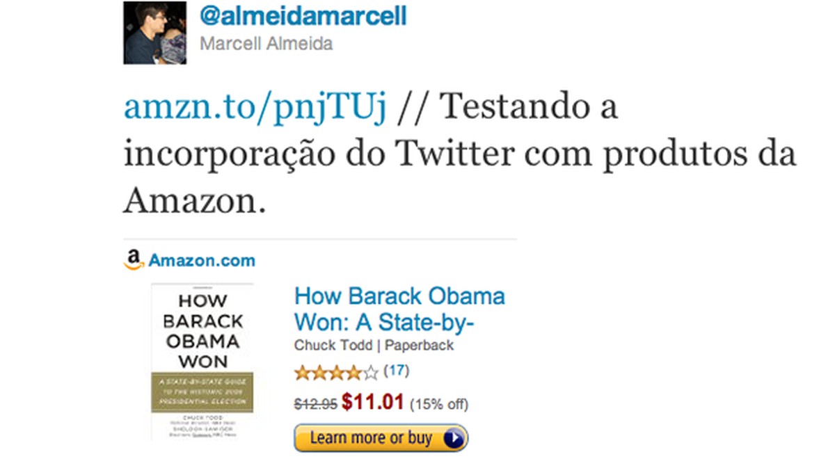 Twitter incorpora produtos do iTunes e Amazon nos seus Tweets
