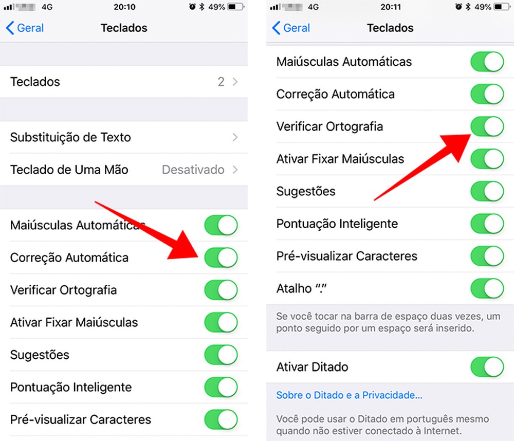 Como configurar o corretor ortográfico do celular