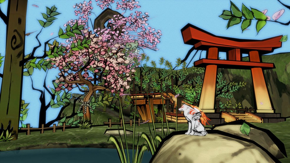 Okami é um game de ação e aventura com visual de tirar o fôlego mesmo para os padrões atuais — Foto: Divulgação/Capcom