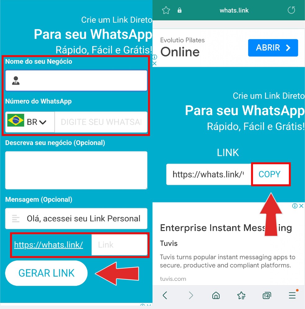 Link para WhatsApp: saiba o passo a passo para criar