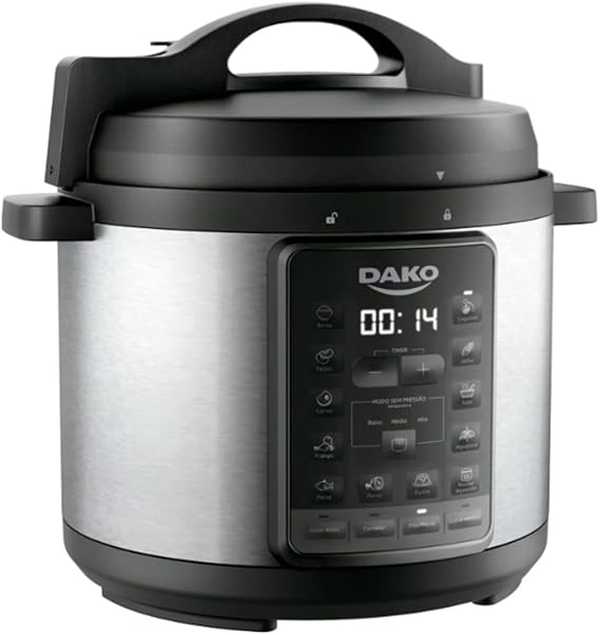 Panela de Pressão Elétrica Dako 1000W 6L Preta 127V