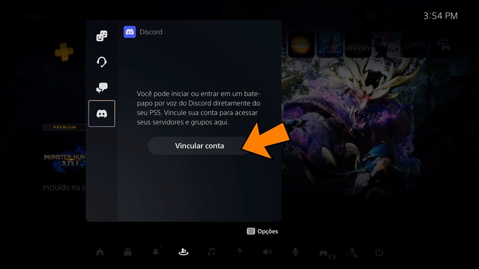 Inicie o vínculo com Discord — Foto: Reprodução/Felipe Vinha