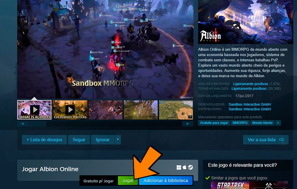 Albion Online é um MMORPG SandBox em que você escreve sua própria
