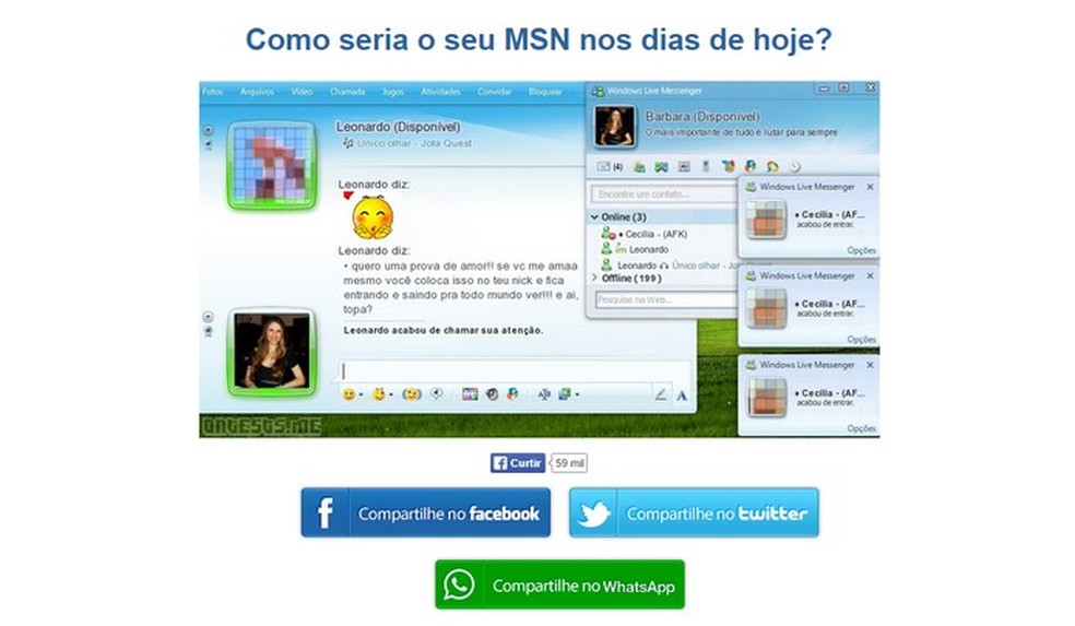 MSN cara a cara, O MSN Brasil resolveu inovar pra divulga…