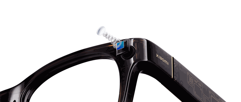 Xiaomi AI Glasses conta com lente óptica de 12 MP com abertura focal de f/2.2 — Foto: Reprodução/Xiaomi