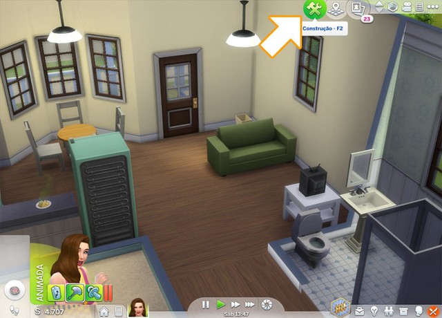Como subir e descer objetos no The Sims 4